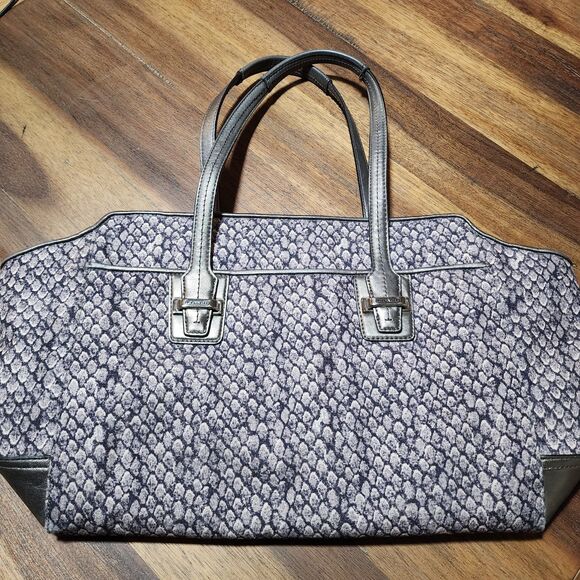 Coach Taylor Snake Print Alexis Tote Carryall Shoulder Bag Leather Trim F26034 - Picture 1 of 15